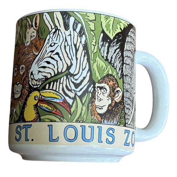 St. Louis Zoo Coffee Mug Cup Zoological Park Missouri Explore Animals VTG (?) - Picture 1 of 5